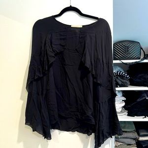 Nicole Miller ruffle long sleeve blouse